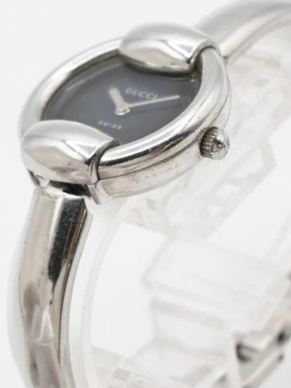 GUCCI 1400L Watch Quartz Bangle Bracelet 25 mm Stainless Steel Silver 02LC586 - Picture 6 of 16